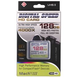 Digital Speed 4000X 128GB Professional High Speed Mach III 600MB/s Error Free (CF) HD Memory Card