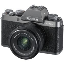 Fujifilm X-T100 Mirrorless Digital Camera with 15-45mm Lens (Dark Silver)