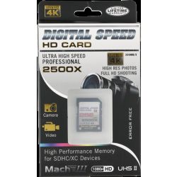 Digital Speed 2500X 256GB Professional High Speed Mach III 350MB/s Error Free (SDHC) HD Memory Card Class 10