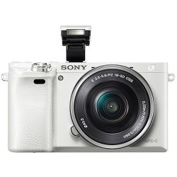 Sony Alpha a6000 Mirrorless Digital Camera with 16-50mm Lens (White)